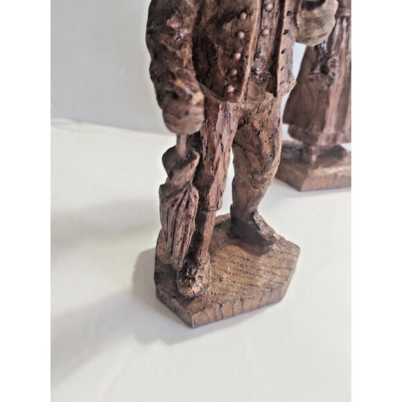 Gorgeous Vintage Wood Carvings Clock Seller & Flower Lady signed ADN - Picture 14 of 16